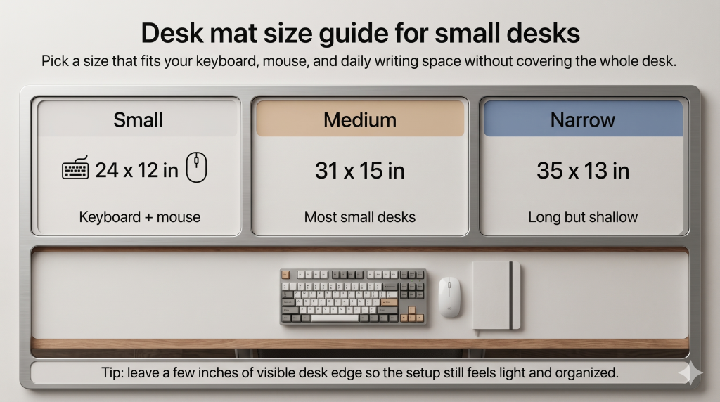 Desk mat size guide for small desks