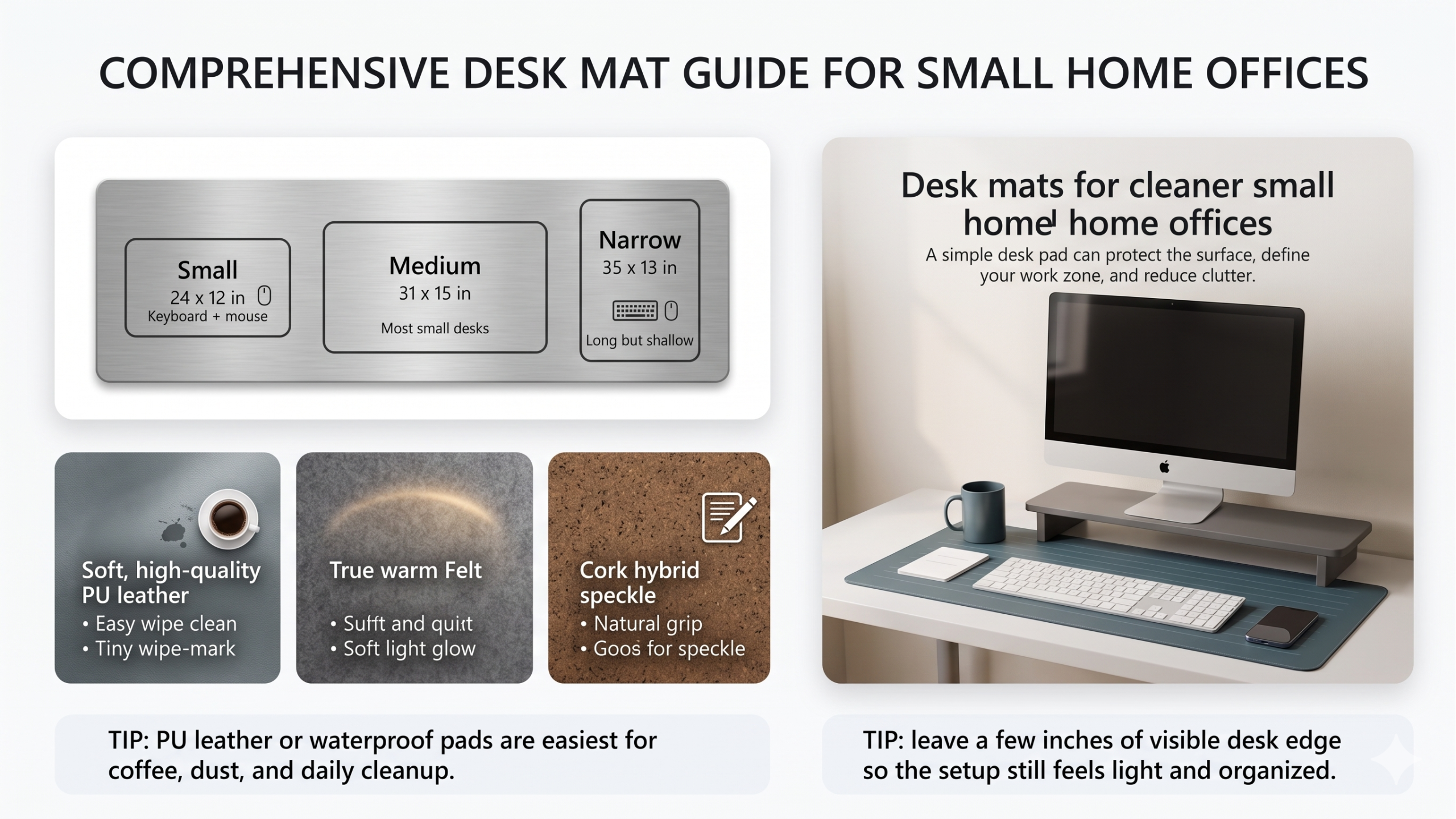 Best Desk Mats for Small Home Offices and Cleaner Setups
